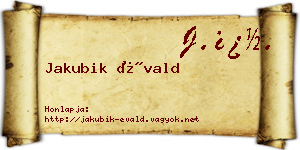 Jakubik Évald névjegykártya